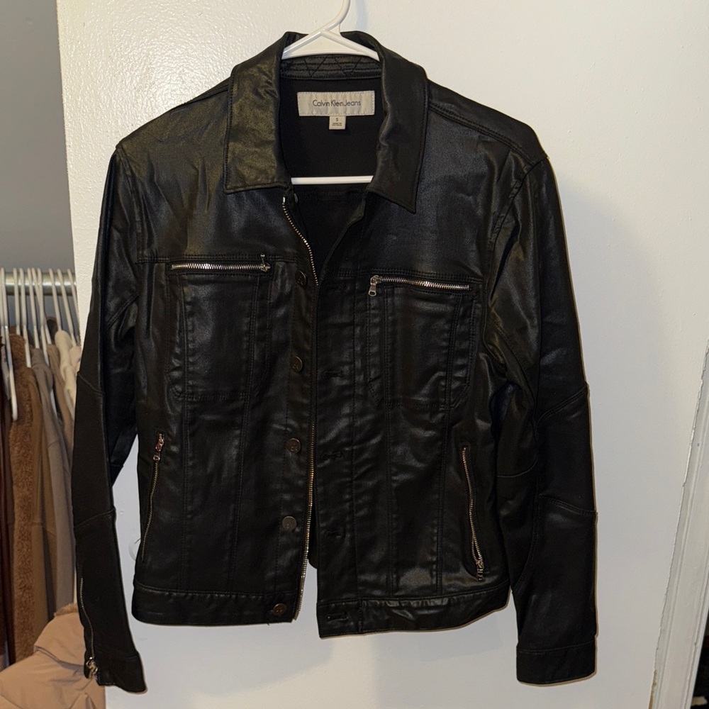 Calvin Klein Black Faux Leather Jacket